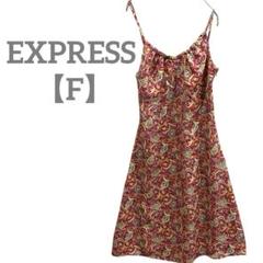 EXPRESS 【F】キャミソールワンピース ペイズリー柄 レッド系