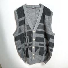 美品　GASH ニット　ベスト　日本製 黒　グレー　Mサイズ
