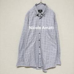 Nicolo Amati/チェック柄 ボタンダウン 長袖シャツ/3363