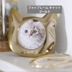 写真立て フォトフレーム おしゃれ 猫 インテリアフレーム ゴールド