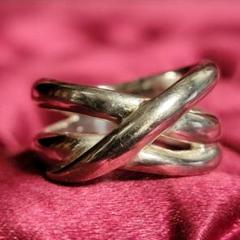 高評価なギフト ビンテージ マルチラインの透かしシルバーリング シルバー 925 アクセサリー