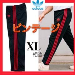 希少Y2K✨adidasトラックパンツジャージ黒スリーライントレフォイルXL相当