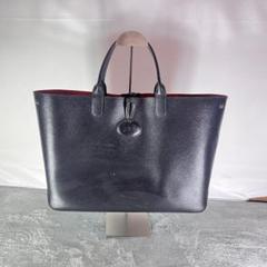 A4可✨ロンシャン LONGCHAMP トートバッグ ロゾ オールレザー 黒 LONGCHAMP ロンシャン ロゾ トートバッグ レザー 黒×赤 A4収納可