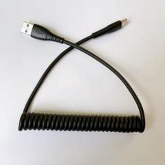 USB-A to USB-Cケーブル コイル型 伸縮自由