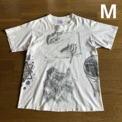 90s USA製 エッシャー Tシャツ 白 M マルチプリント ANDAZIA