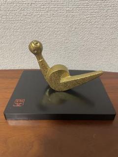 【三枝惣太郎】瑞鳥 孔雀 高岡銅器 アンティーク レア 希少 新品未使用 最安値スタート‼️ 日展彫刻作家 三枝惣太郎 作 孔雀 置物 鉄製