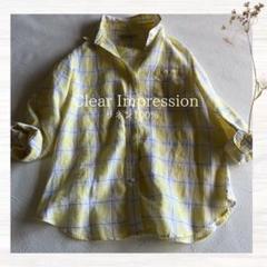Clear Impression リネン100% チェックシャツ ブラウス L