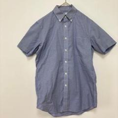 UNIQLO/ユニクロ(S)メンズ　半袖　シャツ　チェック　BD　ブルー