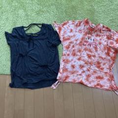 ダークブルー・オレンジ タイダイTシャツ