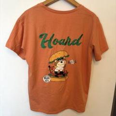 Tシャツ　オレンジ　背面刺繍　Mサイズ　ベア　ハンバーガー