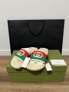 GUCCI サンダル 25cm/グッチ シャワーサンダル オフホワイト