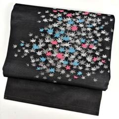 美品 幾何学模様 黒色 金糸 全通 正絹 薄物 夏用 絽 紗 袋帯 79 2025年最新】夏帯 黒の人気アイテム - メルカリ