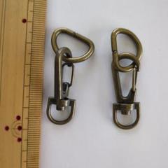 ブロンズ カラビナフック 2個セット 約5cmのサムネイル