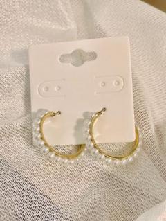 【新品未使用】ビジューパールピアス