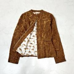 MINIMUM MINIMUM ファー ジャガード ノーカラー ジャケット