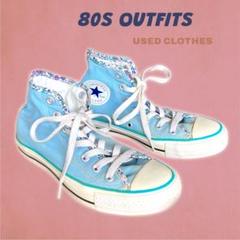 converse オールスター スニーカー 水色 小花柄