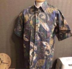 総柄シャツ アロハ 幾何学 ノーブランド 古着