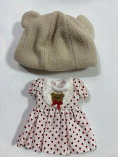 ブライス　作家様　アウトフィット　ドットワンピース＆クマ帽子　中古品
