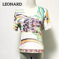 【激安アウトレット!】 LEONARD レオナール サイズL コットン100% 総柄 半袖トップス トップス