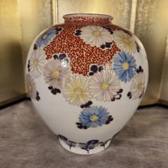 随心堂】香蘭社染付金襴手色絵藤絵花紋花瓶花生け置物工芸品