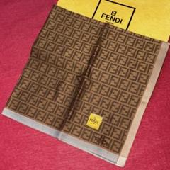 フェンディハンカチスカーフ3枚希少ズッカ＊格子＊ベッカシルク混ロゴレッド刺繍新品 フェンディハンカチスカーフヴィンテージ人気ズッカ柄縁2色ロゴ