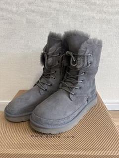 AU&MU ムートンブーツ ファー ブーツ　レディース　グレー 22cm
