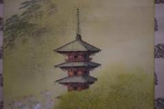 真作/平井楳仙/ 東山春色/春/桐共箱二重箱付/ 布袋屋掛軸HG-826 真作/平井楳仙/ 東山春色/春/桐共箱二重箱付/ 布袋屋掛軸HG-826