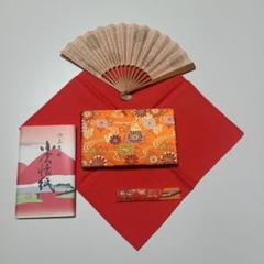 茶道 お稽古入門セット 帛紗 帛紗ばさみ 扇子 楊枝 サヤ付 懐紙