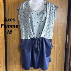 axes femme ドット柄ノースリーブチュニック M