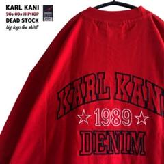 【00s B系】カールカナイKARL KANIタグ付き両面ビッグロゴ刺繍Tシャツ