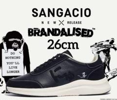 SANGACIO BRANDALISED にゅ ブラックスニーカー 26cm