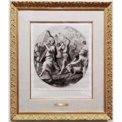 ヤコブ・フレイ ドメニキーノ 18世紀 銅版画 ダヴィデの勝利
