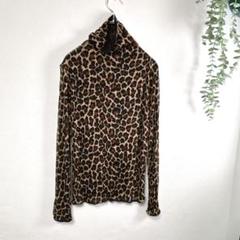 ヒョウ柄　トップス　ロンT 薄手　シースル　リバーシブル　Tシャツ　レディース