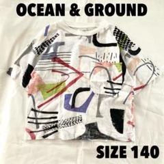 OCEAN&GROUND 140 ワイドシルエット柄Tシャツ
