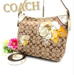 レア✨コーチ ショルダーバッグ キャンバス×スエード フラワーアップリケ 2025年最新】コーチ coach フラワーアップリケの人気アイテム