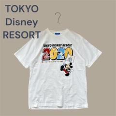 【東京ディズニーリゾート】LL　白　ミッキーマウス　Tシャツ　半袖　大きいサイズ