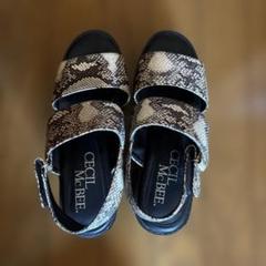 CECIL Mc BEEバイソン柄厚底サンダルLサイズ