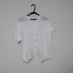 BEAMS HEART コットン半袖シャツ ホワイト