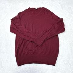 【美品】UNIQLO　ユニクロ　エクストラファインメリノ Vネックセーター　L