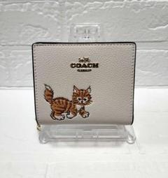 新品未使用 COACH コーチ 猫柄 折り財布 ダンシング 子猫