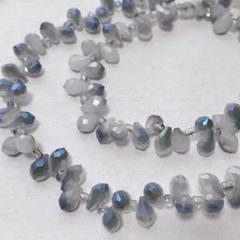 dn567/SALE！ガラスビーズ◇多面カットドロップ形　1連