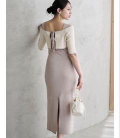MERCURYDUO 3WAY配色バックレースアップ半袖ニットキャミワンピース