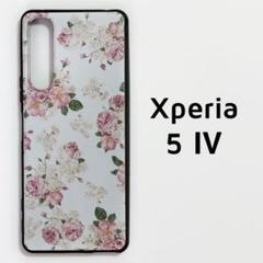 Xperia 5 Ⅳ 白 花 ローズ カバー