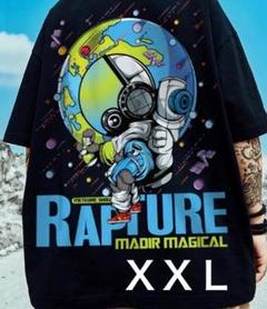宇宙 バックプリント オーバーサイズ 【セール中】Tシャツ 黒 半袖 XXL