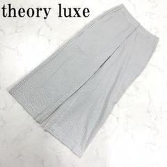LA6665 セオリーリュクス ストライプ ワイドスラックス グレー コットンL