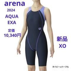 [ARENA] 競泳水着 スイムスーツ 青・黒 文字プリント レディースXO ARENA] 競泳水着 スイムスーツ 青・黒 文字プリント レディースXO