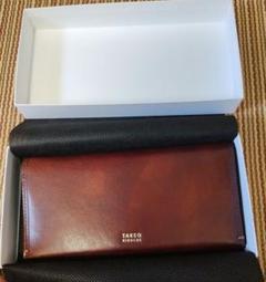 ファッション KIKUCHI TAKEO 未使用 ブラウン マッキア 長財布 レザー 小物