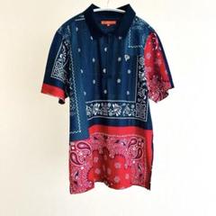 BEAMS GOLF ビームスゴルフ　バンダナプリント　ハーフジップポロシャツ