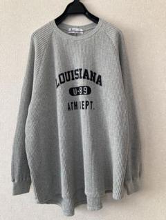 新品YAMADAYA ラシュッド　ワッフルトレーナー　グレー　ビックシルエットのサムネイル