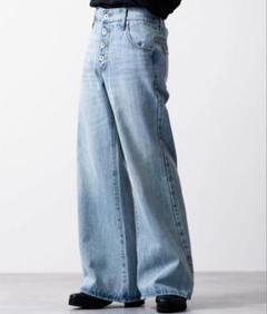 値下げ中【CLEL】特殊加工ダブルニーデニムパンツブルーS